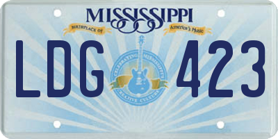 MS license plate LDG423