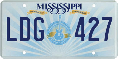 MS license plate LDG427