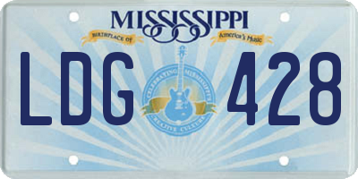 MS license plate LDG428