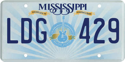 MS license plate LDG429