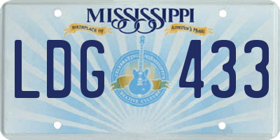 MS license plate LDG433