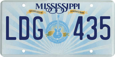 MS license plate LDG435