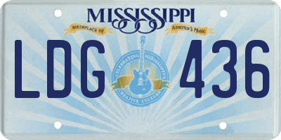 MS license plate LDG436