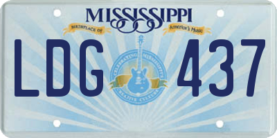 MS license plate LDG437