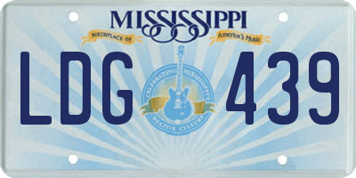 MS license plate LDG439
