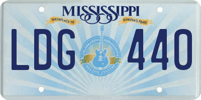MS license plate LDG440