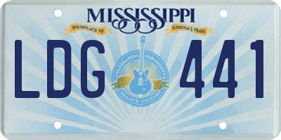 MS license plate LDG441