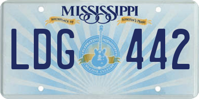 MS license plate LDG442