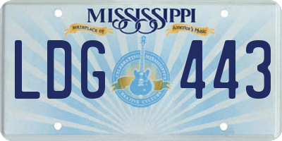 MS license plate LDG443