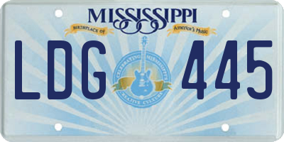 MS license plate LDG445