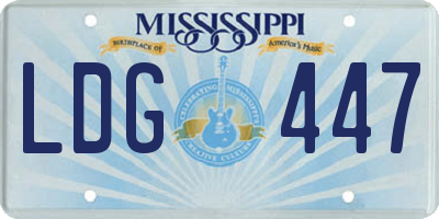 MS license plate LDG447