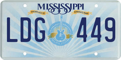 MS license plate LDG449