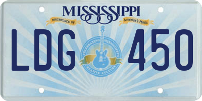 MS license plate LDG450