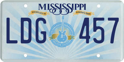MS license plate LDG457