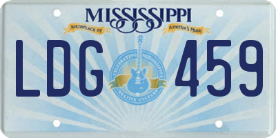 MS license plate LDG459