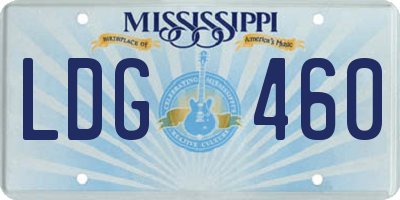MS license plate LDG460