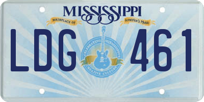 MS license plate LDG461