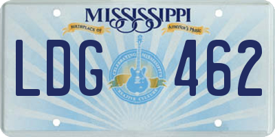 MS license plate LDG462