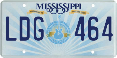MS license plate LDG464