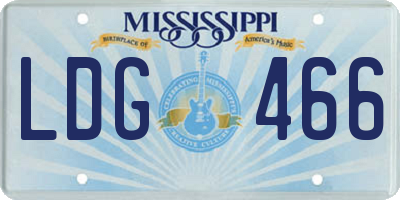 MS license plate LDG466