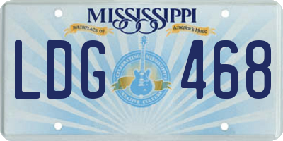 MS license plate LDG468