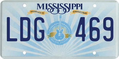 MS license plate LDG469