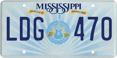 MS license plate LDG470