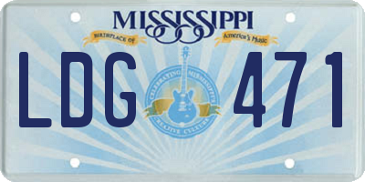 MS license plate LDG471