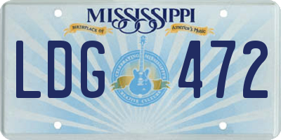 MS license plate LDG472