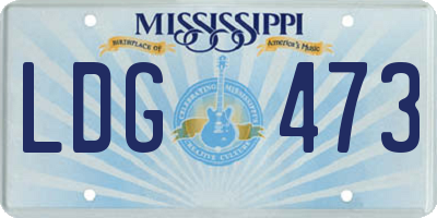 MS license plate LDG473