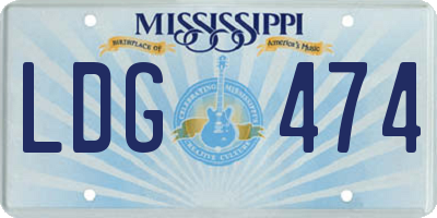 MS license plate LDG474