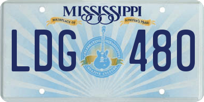 MS license plate LDG480