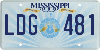 MS license plate LDG481