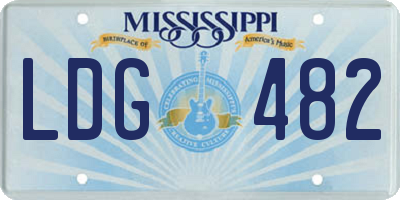 MS license plate LDG482