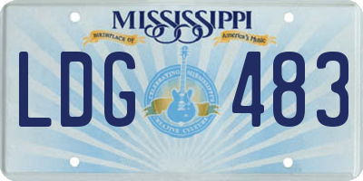 MS license plate LDG483