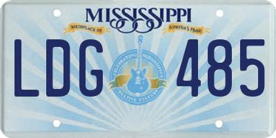 MS license plate LDG485
