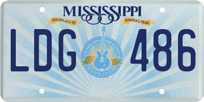 MS license plate LDG486