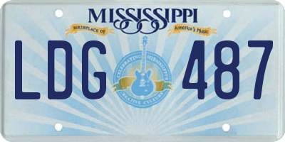 MS license plate LDG487
