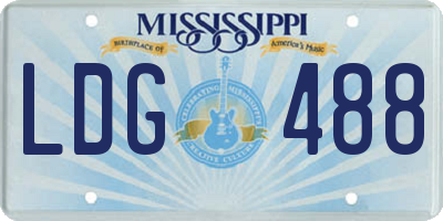 MS license plate LDG488