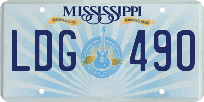 MS license plate LDG490