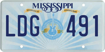 MS license plate LDG491