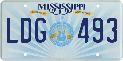 MS license plate LDG493