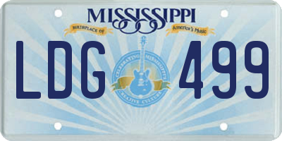 MS license plate LDG499