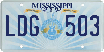 MS license plate LDG503