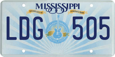 MS license plate LDG505