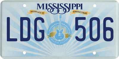 MS license plate LDG506