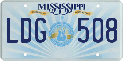 MS license plate LDG508