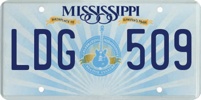 MS license plate LDG509