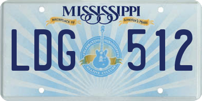 MS license plate LDG512
