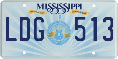 MS license plate LDG513